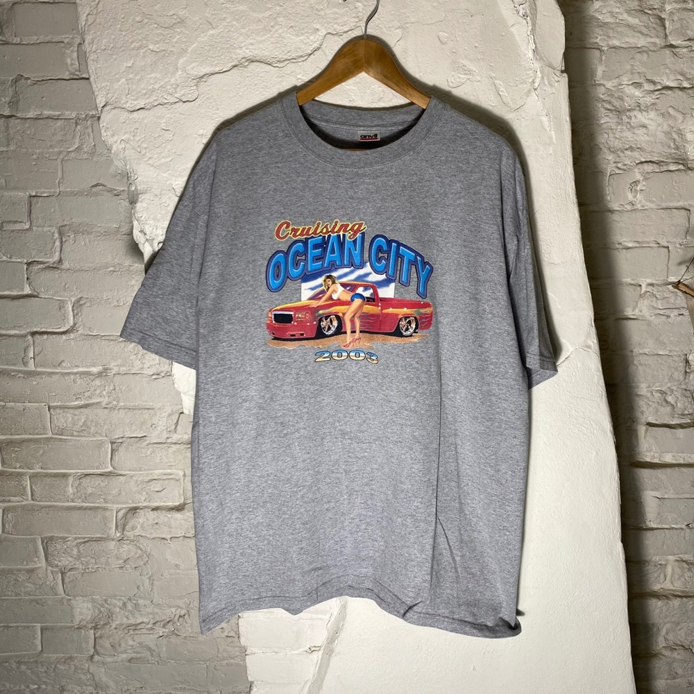Vintage Anvil Cruising Ocean City‎ 2003 T-Shirt Mens XL Gray